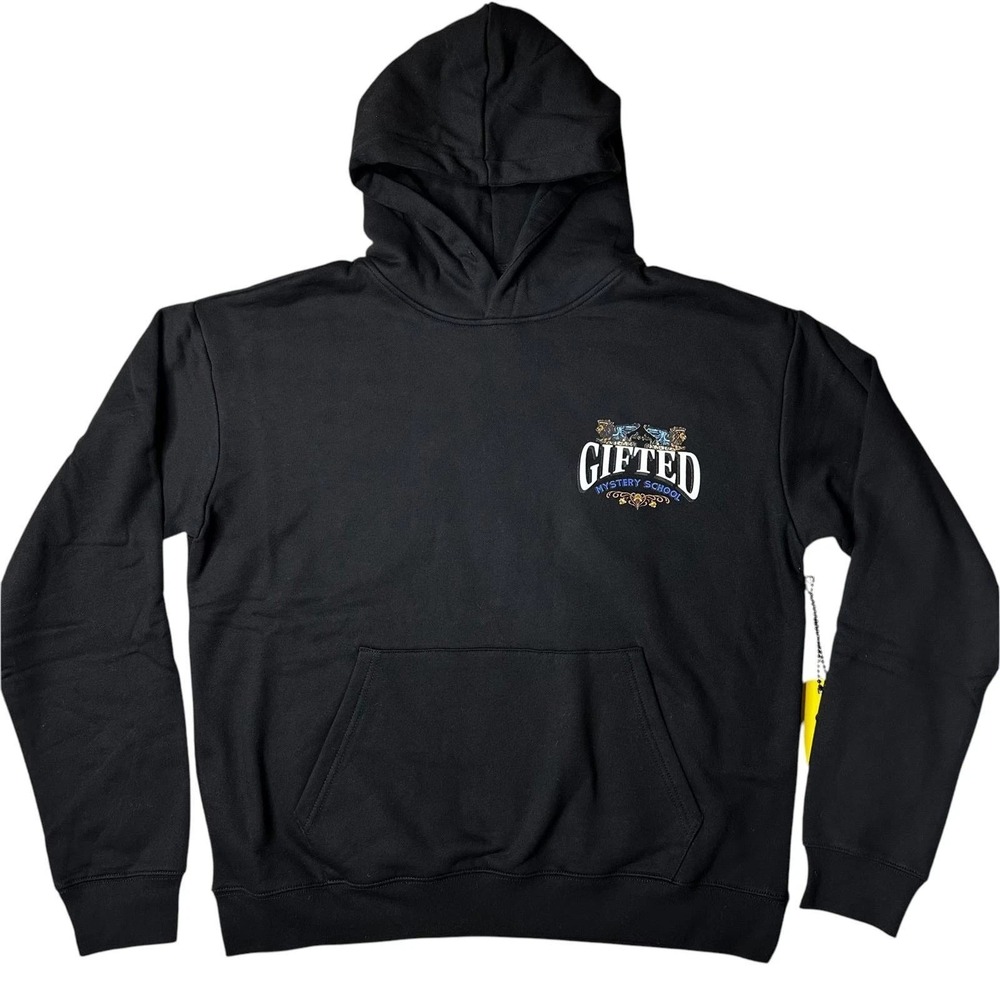 Gifted Mystery School‎ Black Hoodie Pullover Graphic Print Sweatshirt